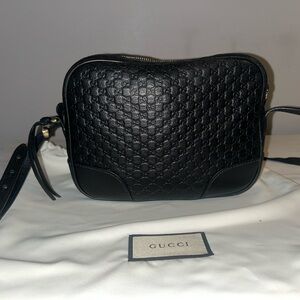 Gucci Embossed Black Crossbody Bag